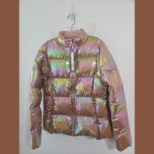 Fabletics NWT Palmer Shine Iridescent Copper Puffer Jacket XL